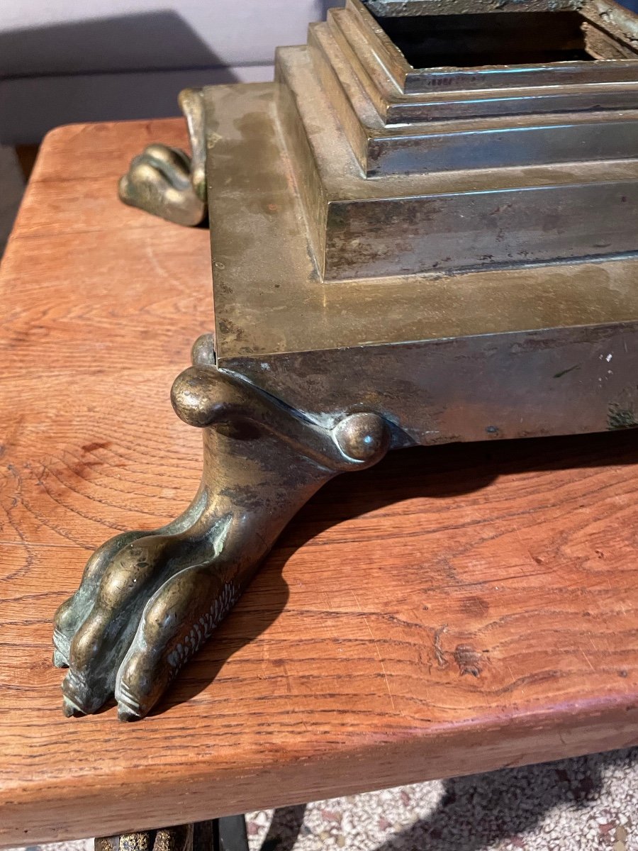 Imposing Gilded Bronze Base With Lions Claws -photo-7