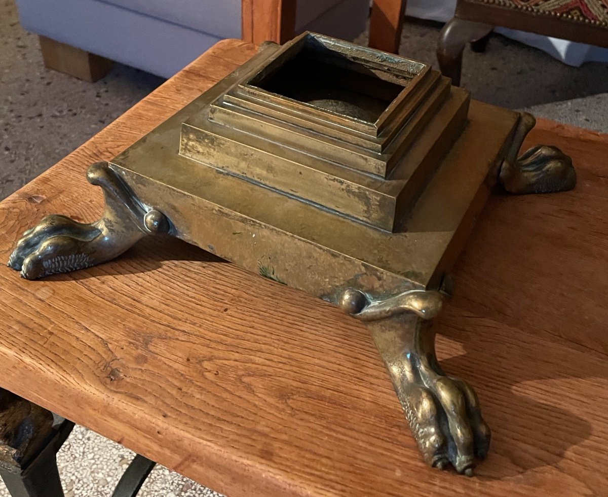 Imposing Gilded Bronze Base With Lions Claws 