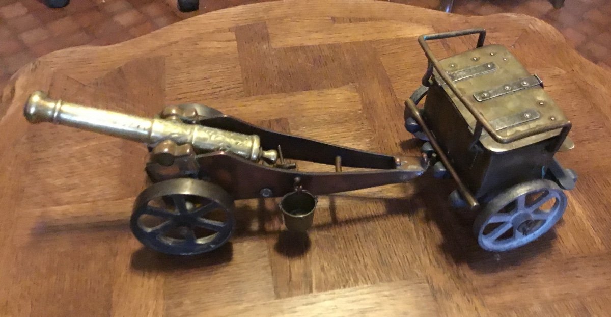 Miniature Cannon In Brass And Bronze From The 19th Century-photo-2