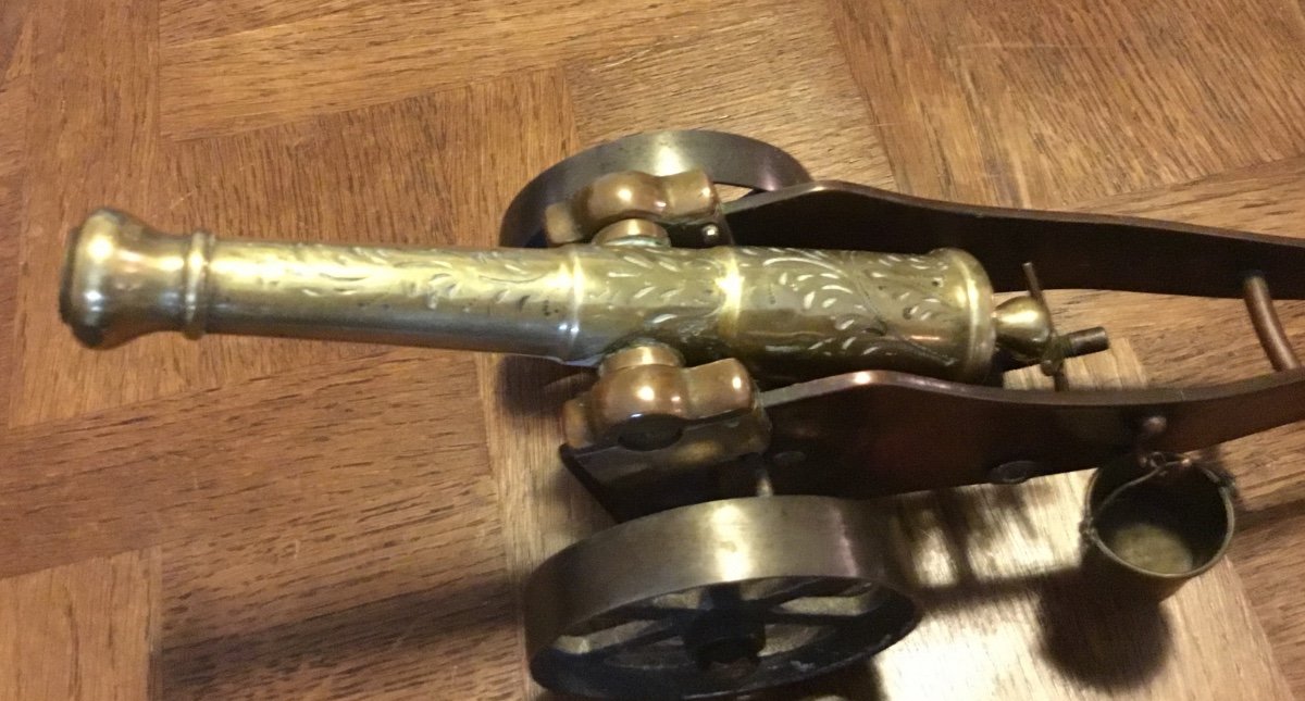 Miniature Cannon In Brass And Bronze From The 19th Century-photo-3