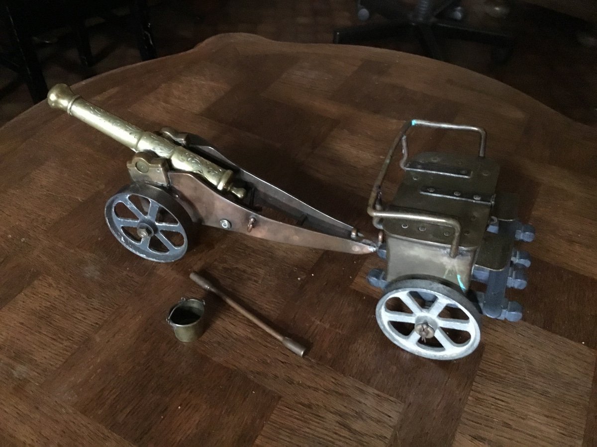 Miniature Cannon In Brass And Bronze From The 19th Century-photo-6