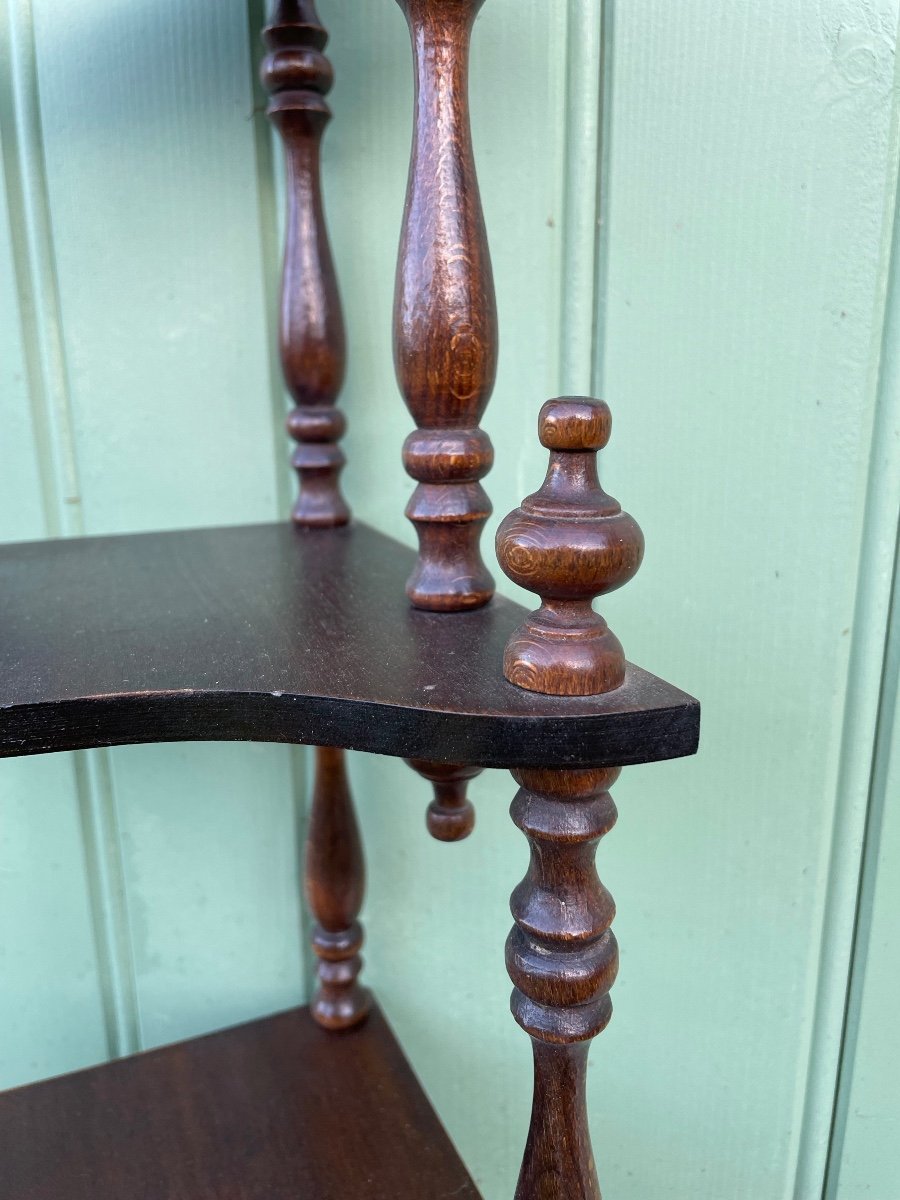 Small Corner Shelf In Turned Wood-photo-1