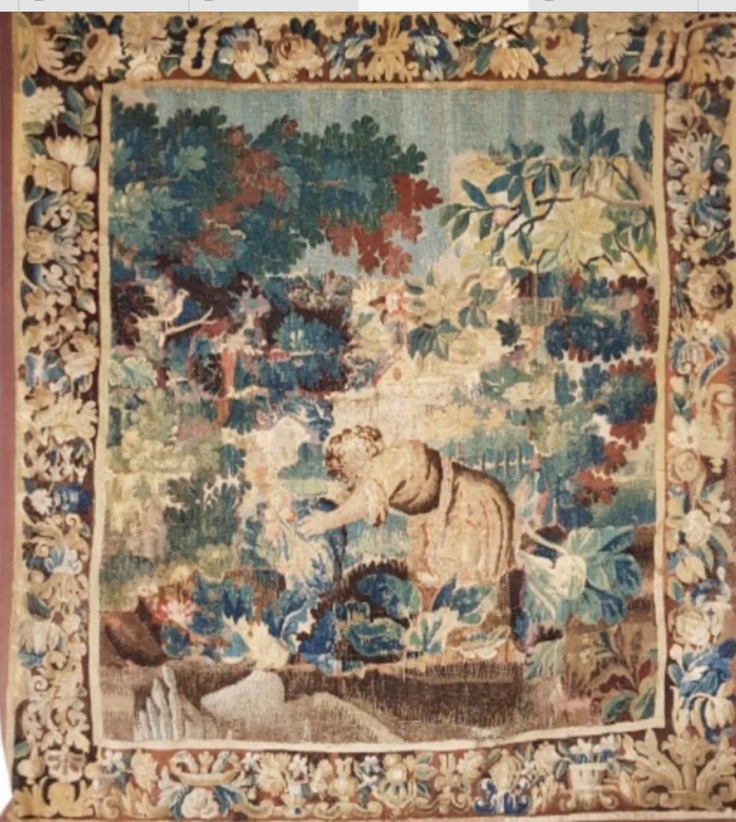 Aubusson Tapestry With Country Decor, 17th Century