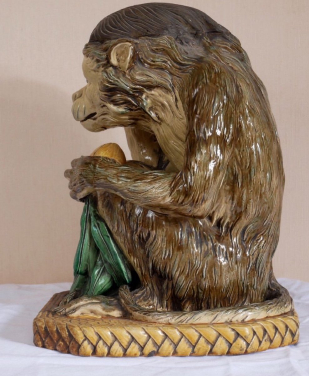 Rare Minton Majolica, Coconut Monkey-photo-4