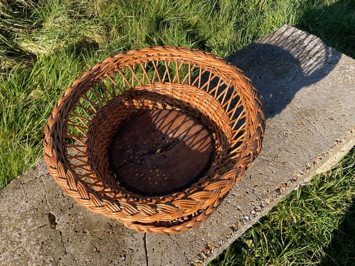 Panier à Fruits Sur Piédouche En Osier Tressé-photo-1