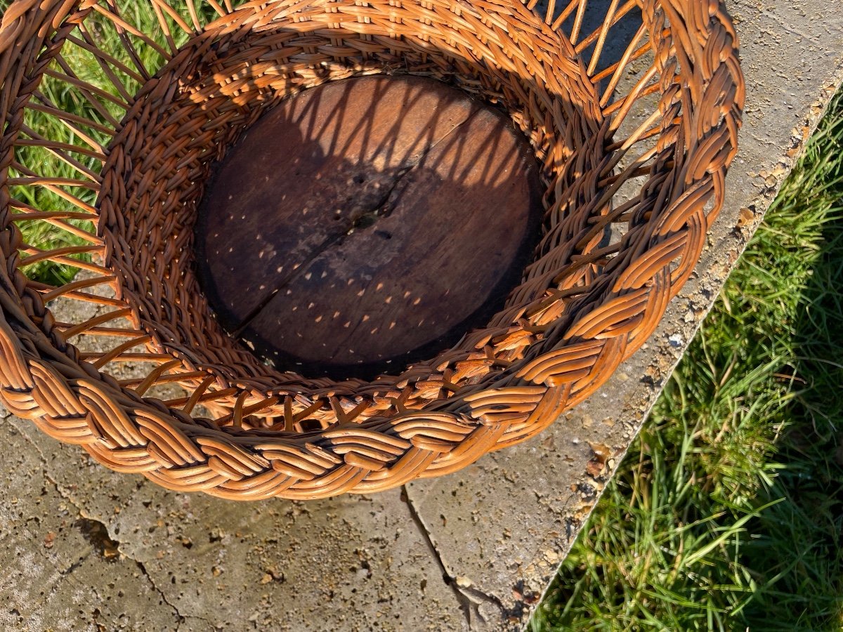 Panier à Fruits Sur Piédouche En Osier Tressé-photo-2