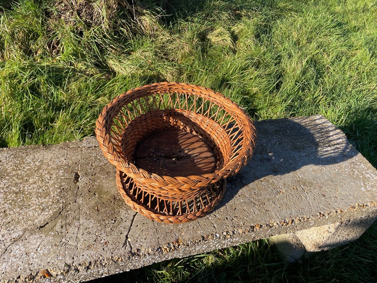 Panier à Fruits Sur Piédouche En Osier Tressé-photo-6