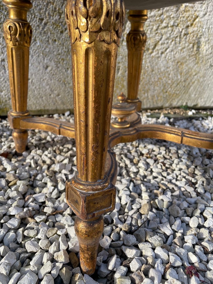 Gilded Wood Stool With Fleur-de-lis, Napoleon III-photo-3