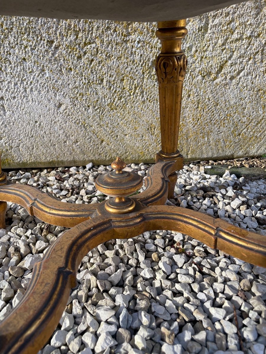 Gilded Wood Stool With Fleur-de-lis, Napoleon III-photo-4