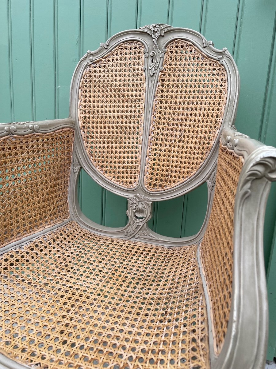 Fauteuil Canné De Style Louis XVI-photo-2