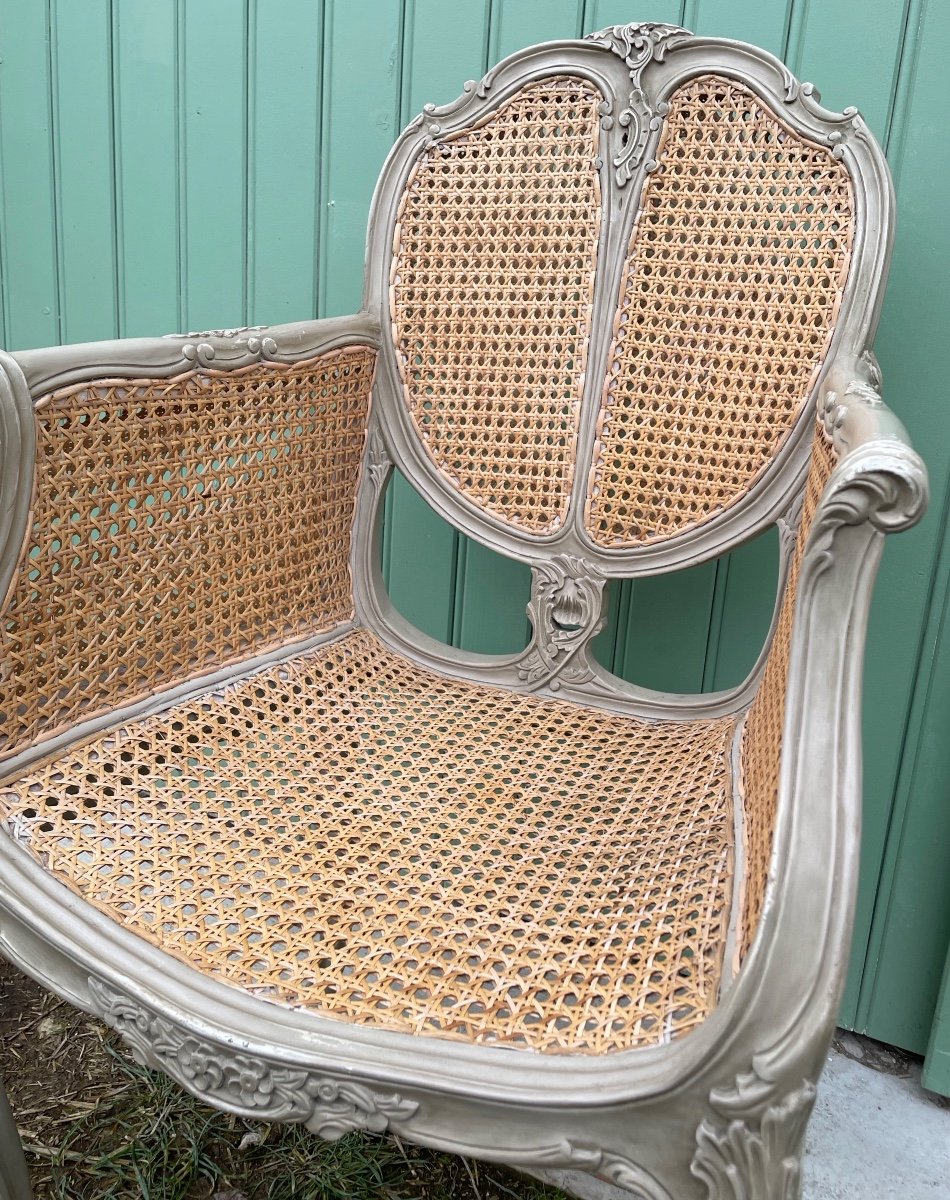 Fauteuil Canné De Style Louis XVI