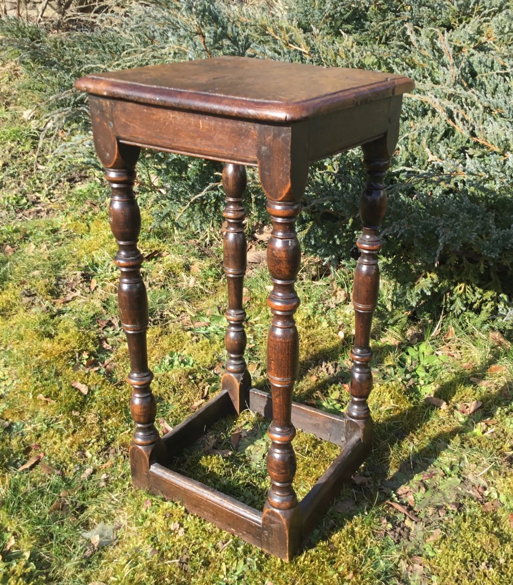 Tabouret De Chantre Bois Teinté -photo-3