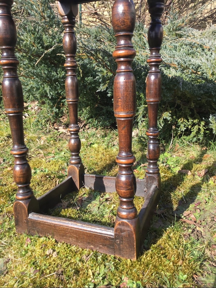 Tabouret De Chantre Bois Teinté -photo-1