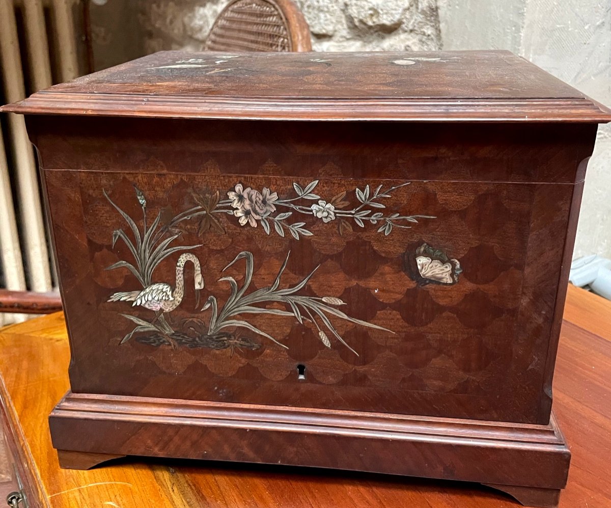 Art Nouveau Liqueur Cellar With Bird Decor  