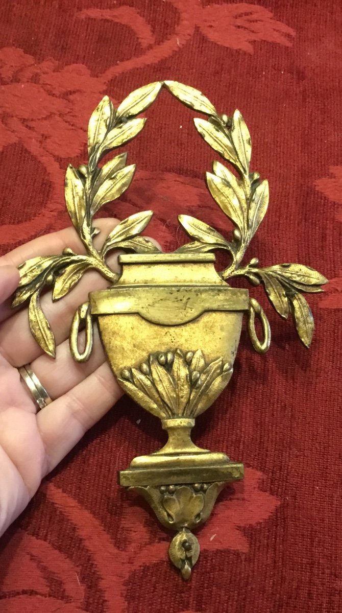 Chiseled And Gilded Bronze Decor Laurel Wreath-photo-3