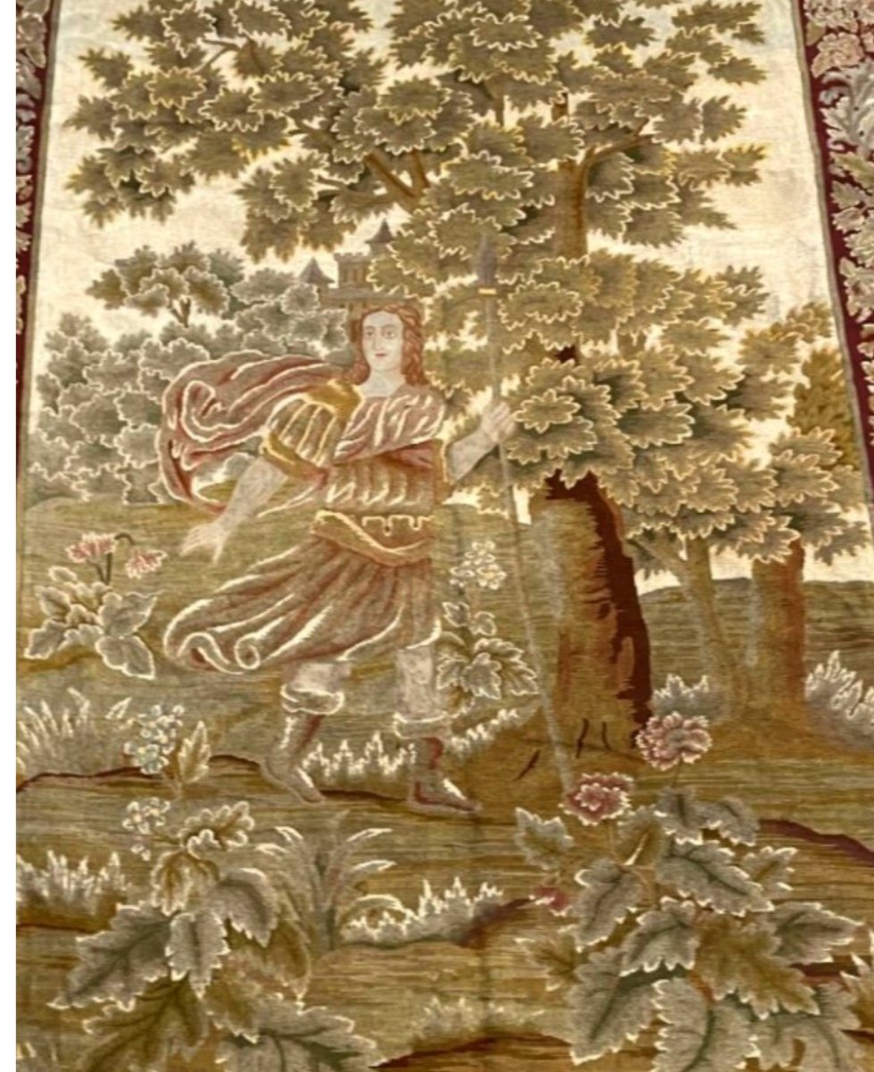 Large Tapestry, Antique Character. Attr To Aubusson-photo-2