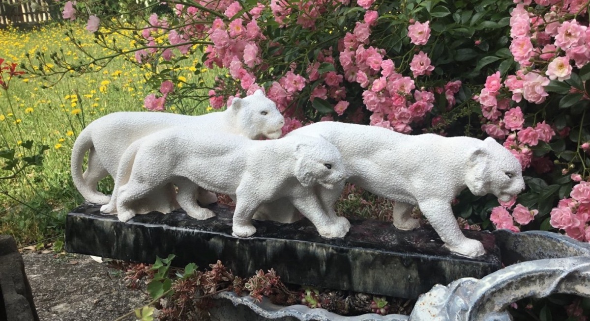 Art Deco 3 Ceramic Panthers-photo-1