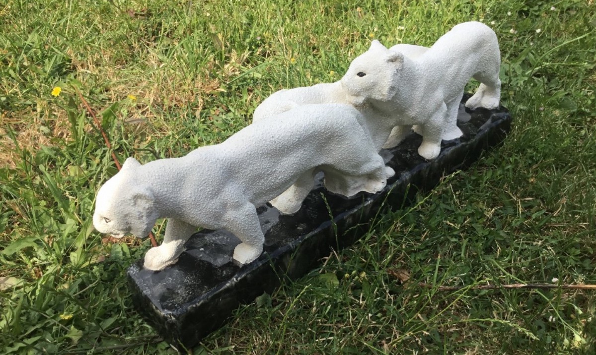 Art Deco 3 Ceramic Panthers-photo-6