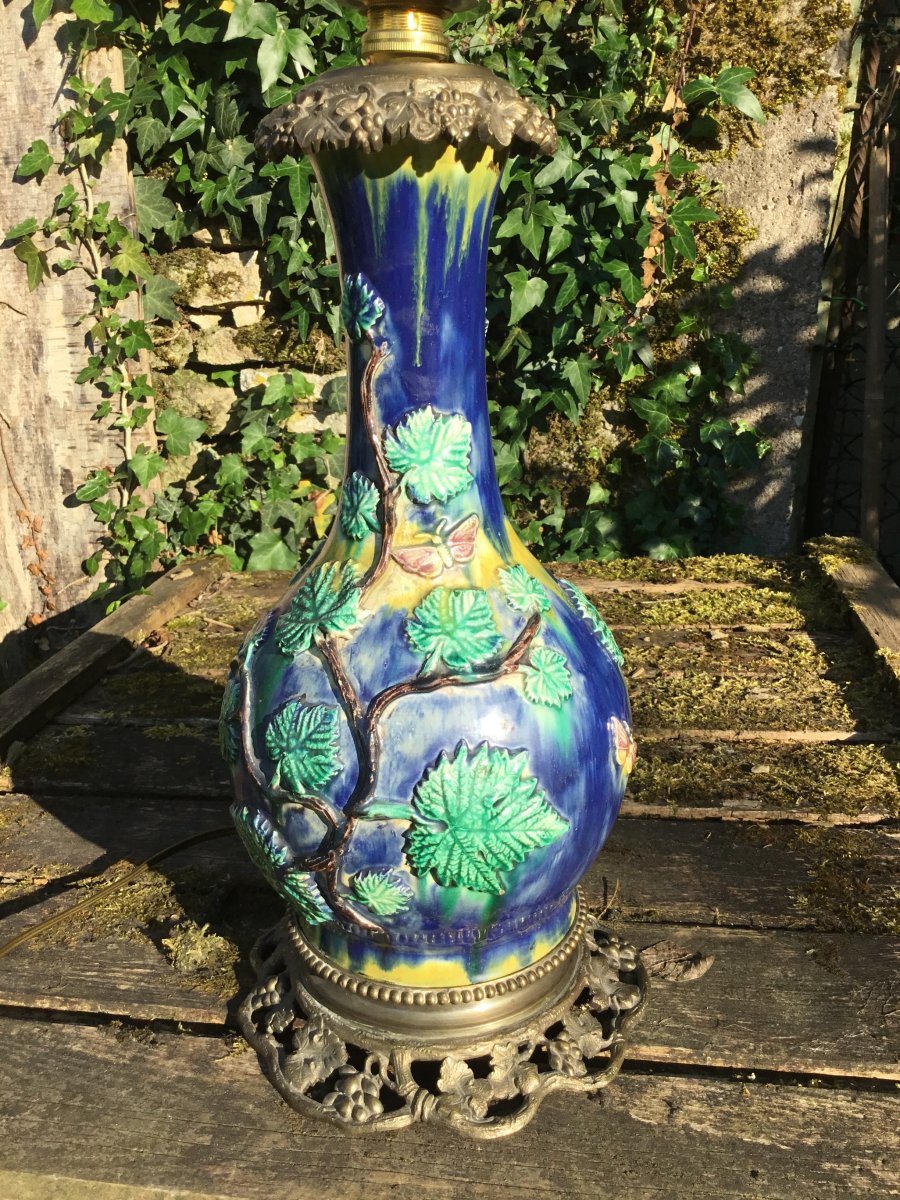 École De Palissy, Baluster Vase In Glazed Earth