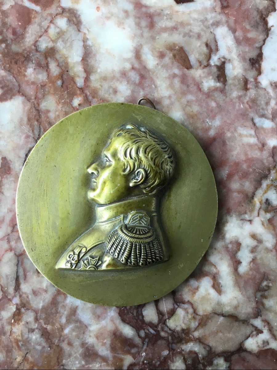 Napoleon Bonaparte. Round Bronze Medallion To Hang,-photo-3