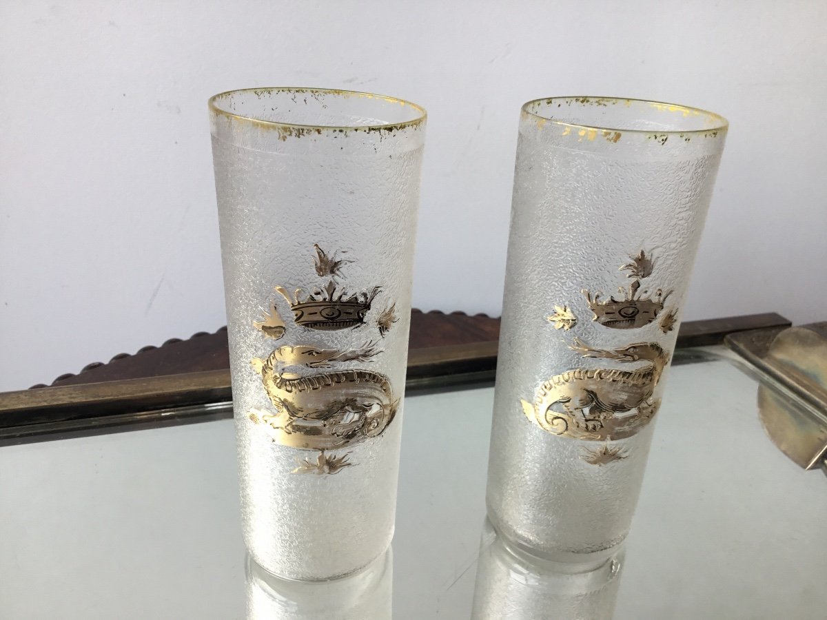 Pair Of Decorated Salamander Glasses-photo-2