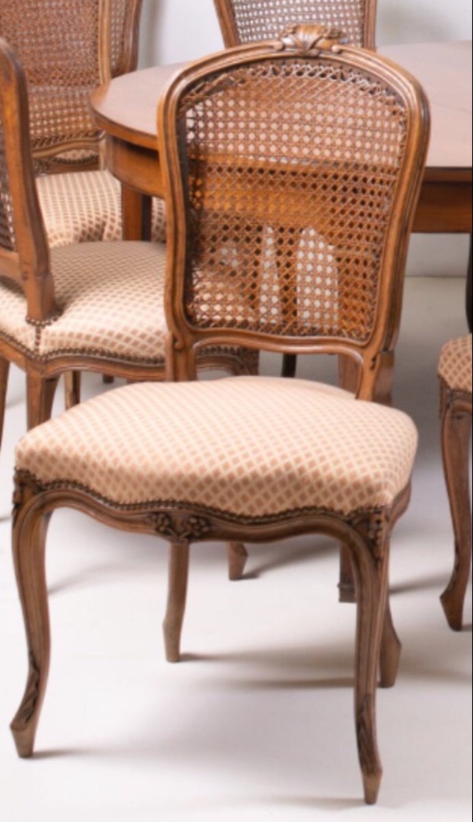 Suite Of Eight Chairs With Cane Bottom-photo-2