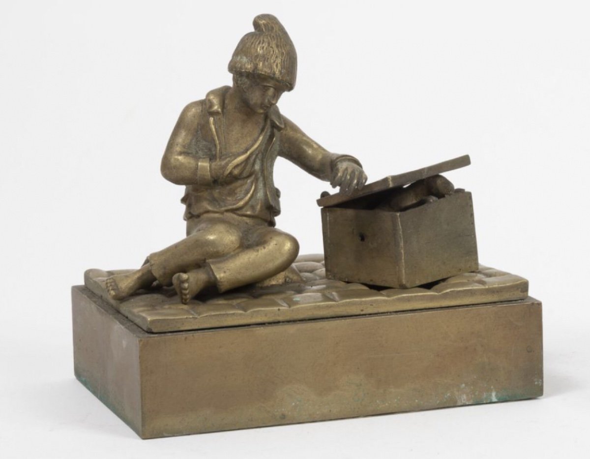 Inkwell In Bronze, Petit Vagabond