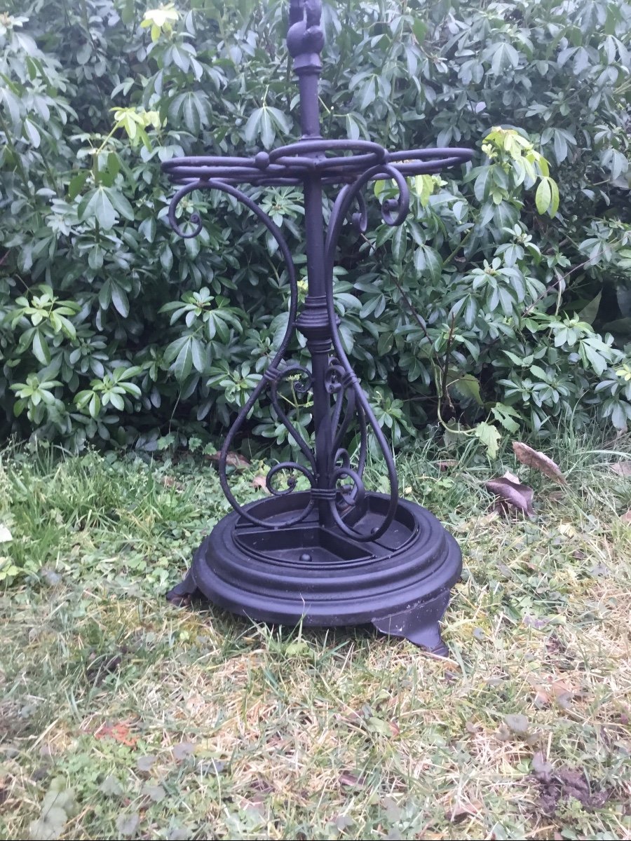 Old Umbrella Stand In Iron And Zinc, Circa 1900-photo-2