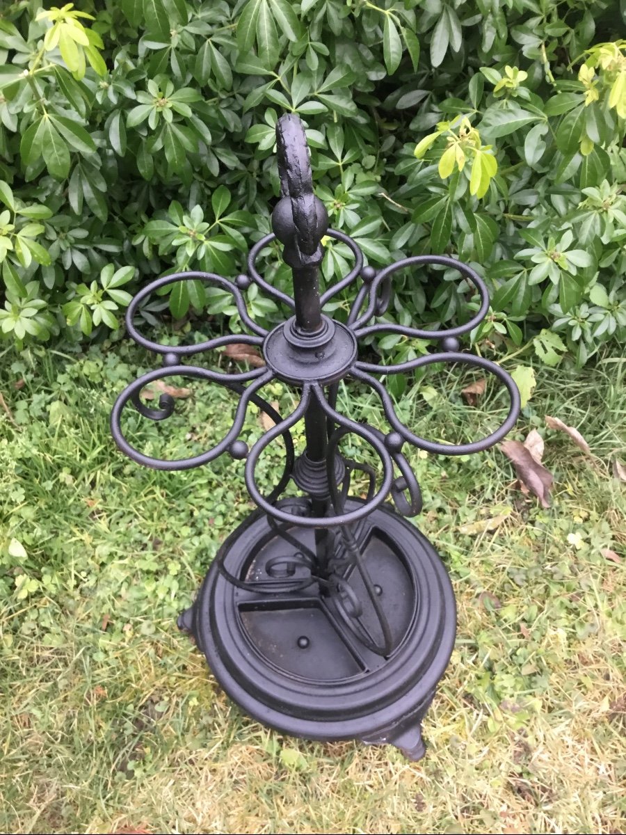 Old Umbrella Stand In Iron And Zinc, Circa 1900-photo-5