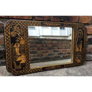 Rectangular Mirror With Chinoiserie Decor, Circa 1900