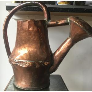 Copper Watering Can, With Its Knob. XVIIIth