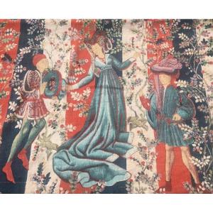 Tapestry, Robert Four Manufacture In Aubusson "baillée Des Roses"