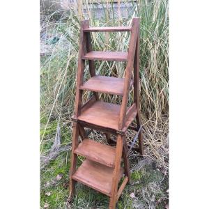 Large Stepladder Chair With 5 Steps, Circa 1900