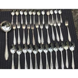 Managers 37 Pieces In Art Deco Silver Metal 