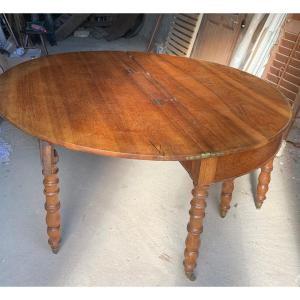 Very Large 8 Leg Walnut Dining Table 