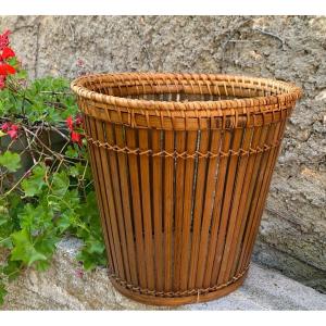 Woven Bamboo Waste Paper Basket 