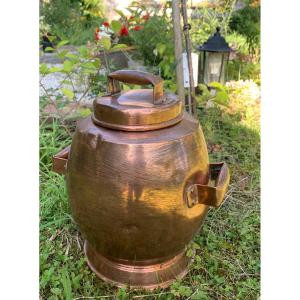 Large Covered Copper Pot 