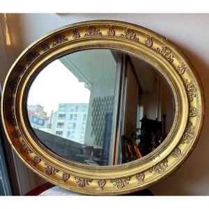 Miroir Empire à Palmettes En Bois Doré