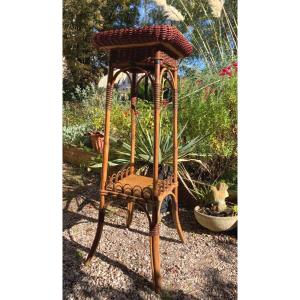 High Wicker Rattan Stool 