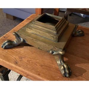 Imposing Gilded Bronze Base With Lions Claws 