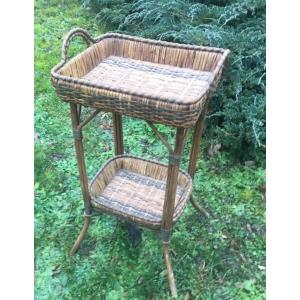 Woven Wicker Serving Trolley Circa 1900