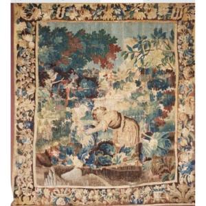 Aubusson Tapestry With Country Decor, 17th Century