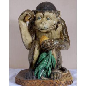 Rare Minton Majolica, Coconut Monkey