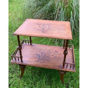 Dlg De Gallé Orchid Inlaid Tea Table