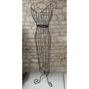 Lacquered Iron Dressmaker's Mannequin, Slim Waist 