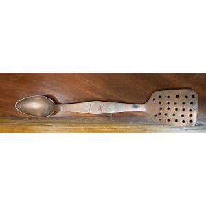 19th Century Copper Double-ended Spoon 