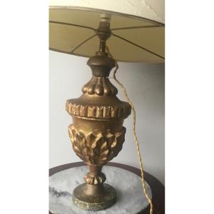 Golden Wooden Lamp Base