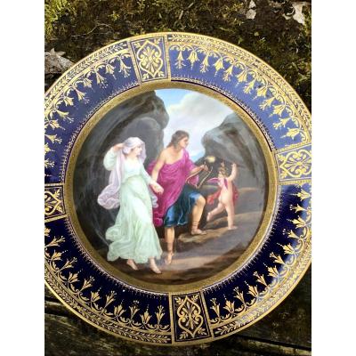 Porcelain Plate Decor With Gold, XIXth