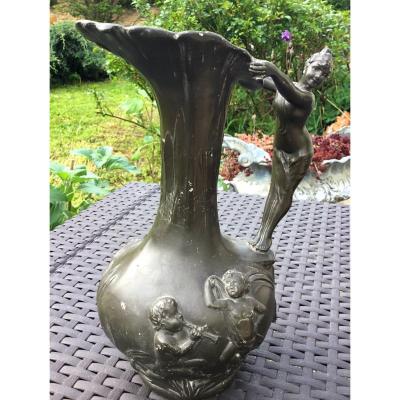 Pewter Vase D Art Nouveau Period At La Baigneuse