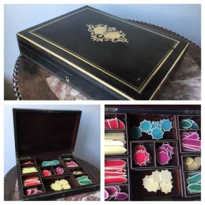 Game Box, Box With Its Very Beautiful Napoleon III Tokens